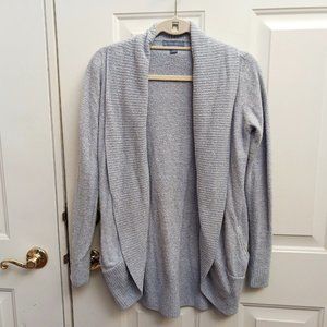 Barefoot Dreams CozyChic Lite Light Gray Knit Open Cardigan Womens Size XS/S